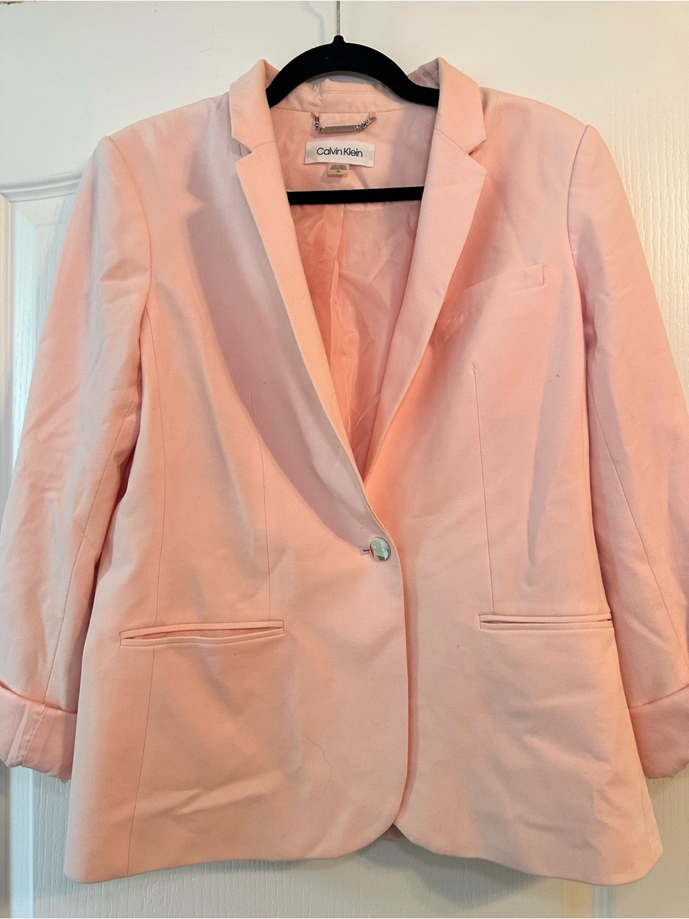 Calvin Klein Light Pink Single-Button Women's Blazer